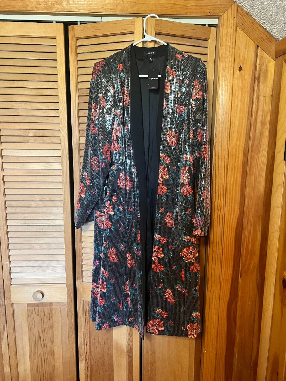 NWT Torrid Floral Print with Sequin Overlay Kimono Sz 2X